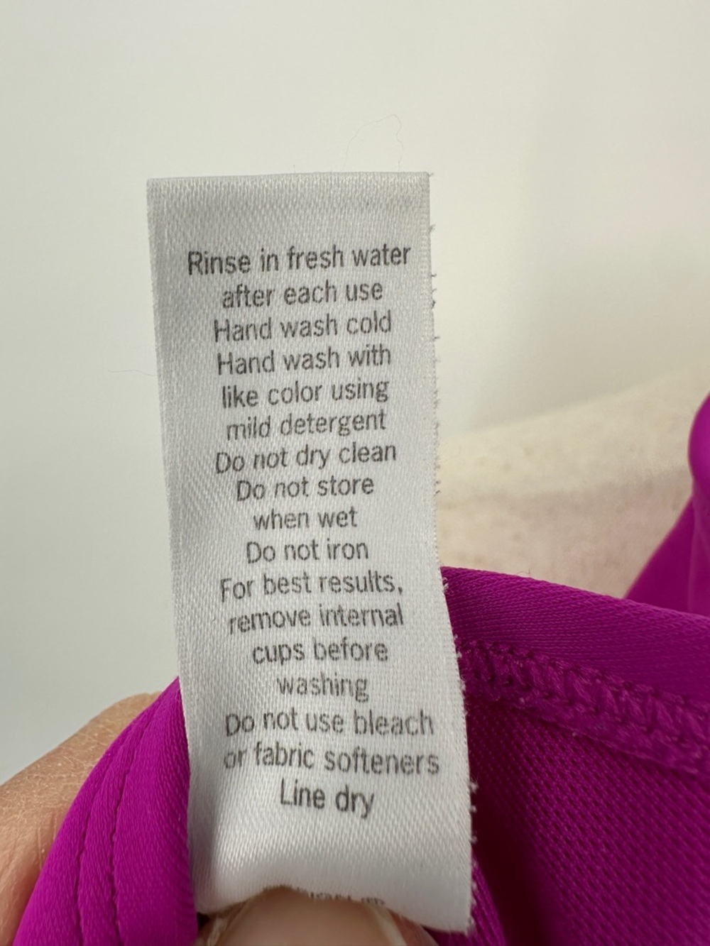 Athleta 40B/C Smocked PINK Bikini Top 153151 Solid Swim - Picture 8 of 10